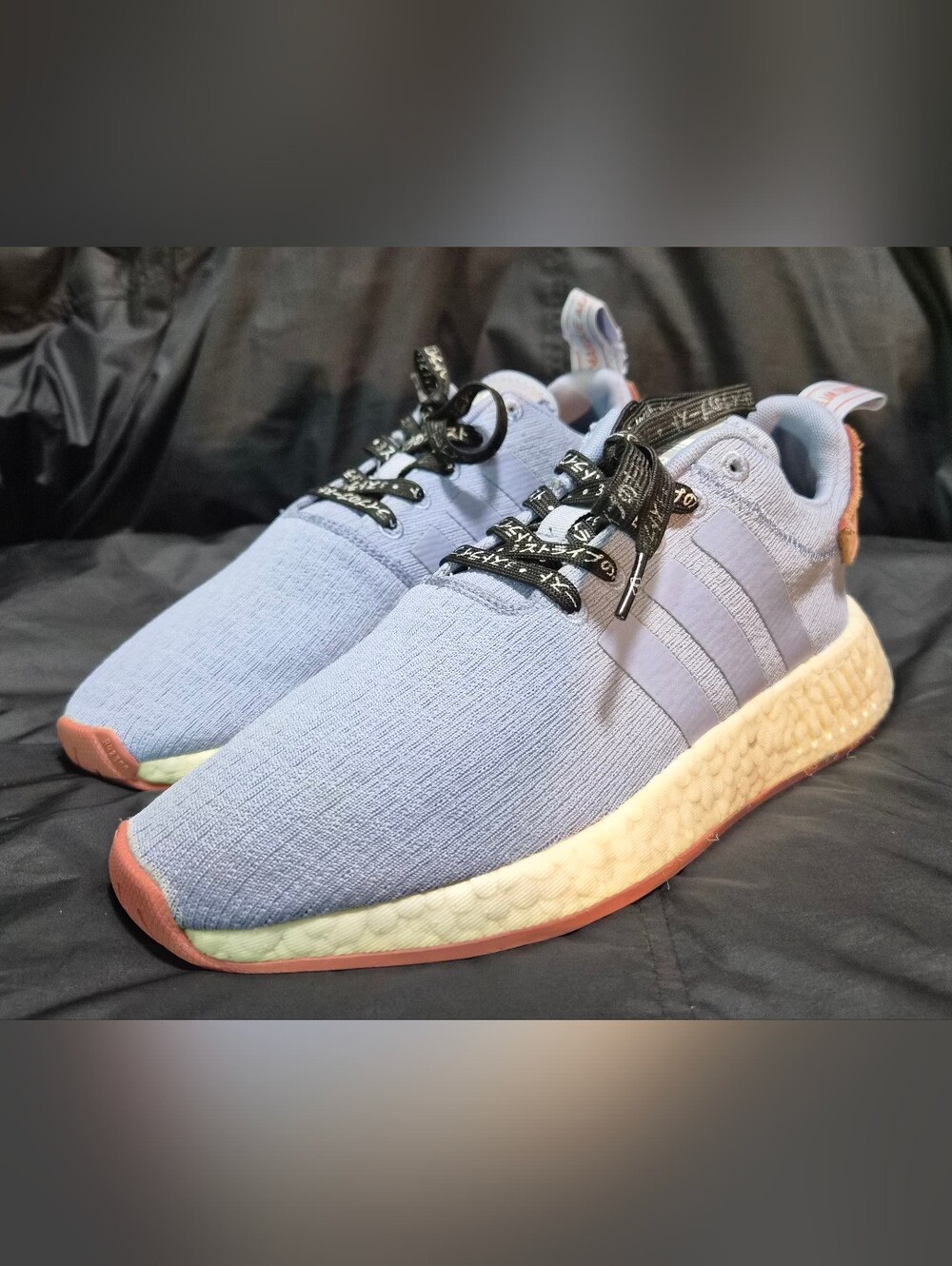 Women's Adidas NMD R2 "Chalk Blue/Ash Pink-White" (B22695) Sz. 8.5